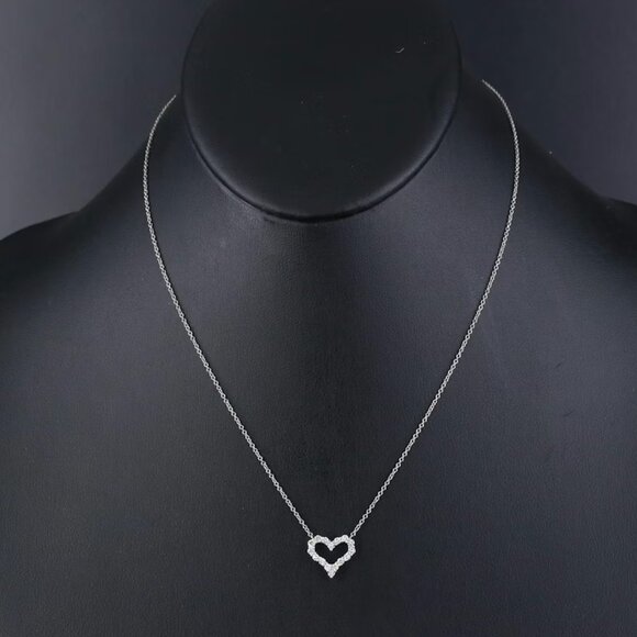 Tiffany & Co. Platinum 0.25 CTW Diamond Heart Necklace - Picture 2 of 6